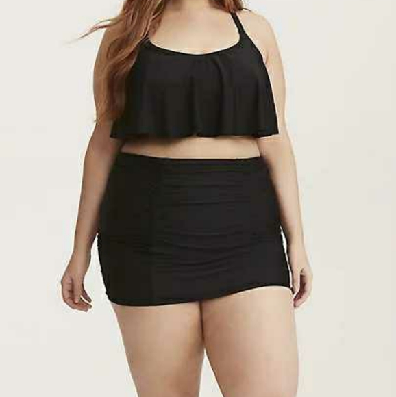 NWT Torrid High Waist Ruched Swim Skirt - Picture 2 of 8